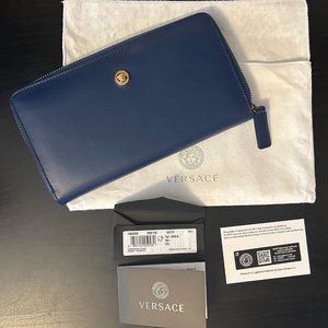 Versace Large Dark Blue Wallet